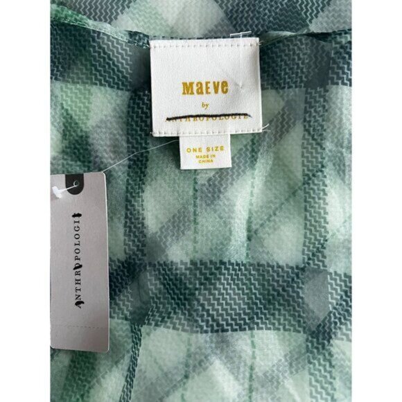 Anthropologie Maeve Plaid Sheer Longline Sleeveless Duster Vest One Size - Picture 8 of 10